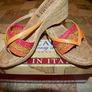 Colorful Wedgie Sandals Made In Italy